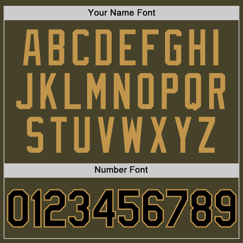 Custom Olive Black-Old Gold Authentic Throwback Salute To Service Basketball Jersey Limited