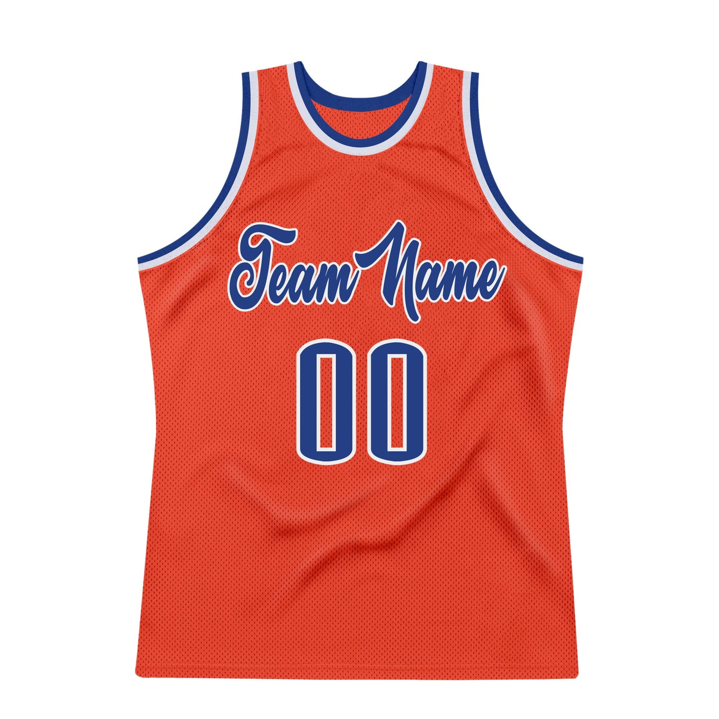 Custom Orange Royal-White Authentic Throwback Basketball Jersey Limited