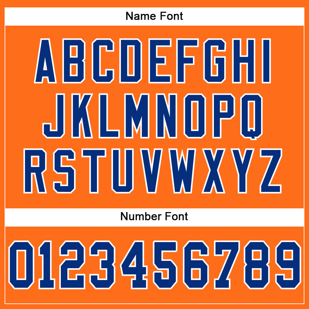 Custom Orange Royal-White Mesh Authentic Football Jersey Limited