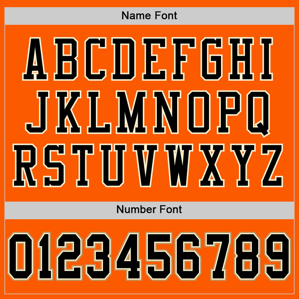 Custom Orange Black-Old Gold Mesh Authentic Throwback Football Jersey Limited