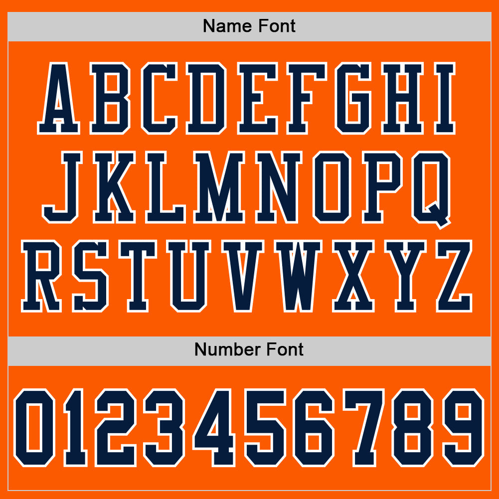 Custom Orange Navy-White Mesh Authentic Football Jersey Limited