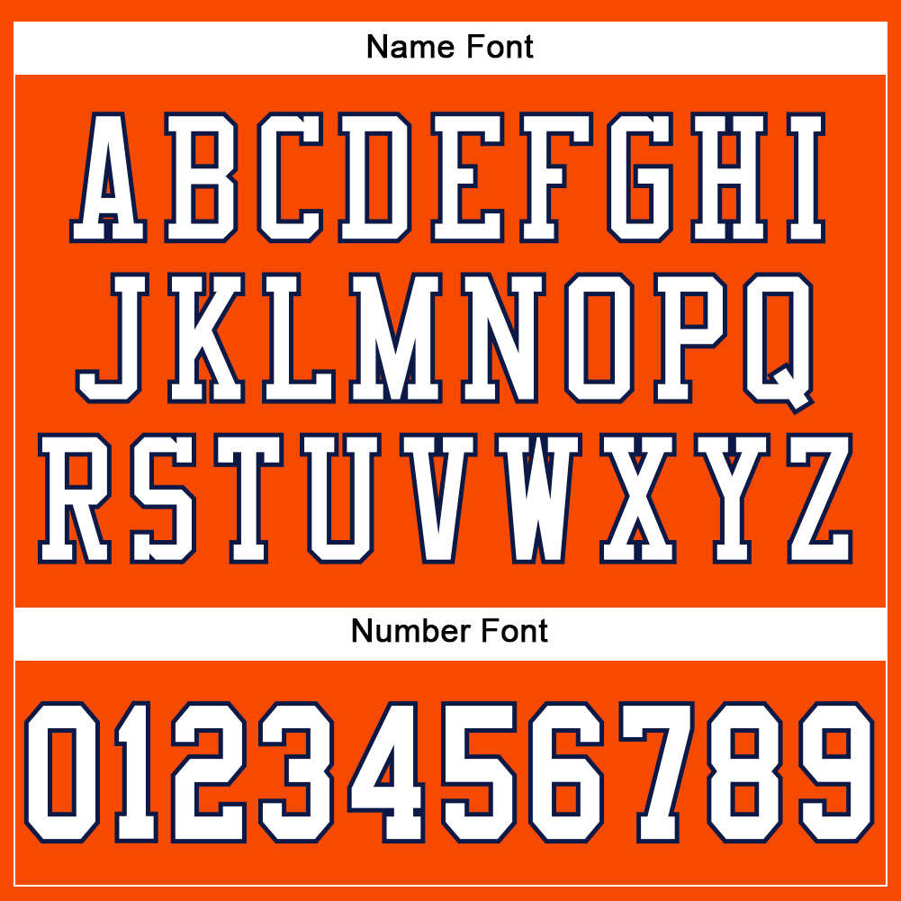 Custom Orange White-Navy Mesh Authentic Football Jersey Limited