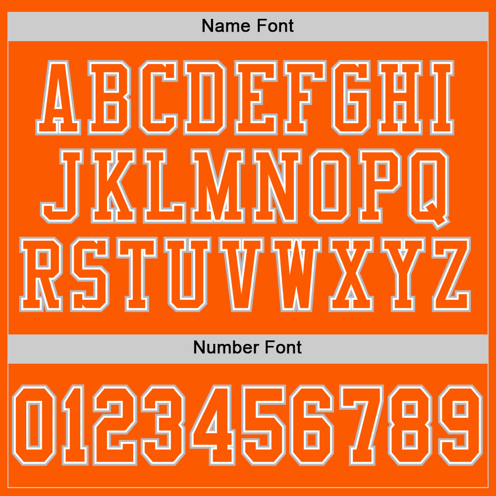 Custom Orange White-Gray Mesh Authentic Football Jersey Limited