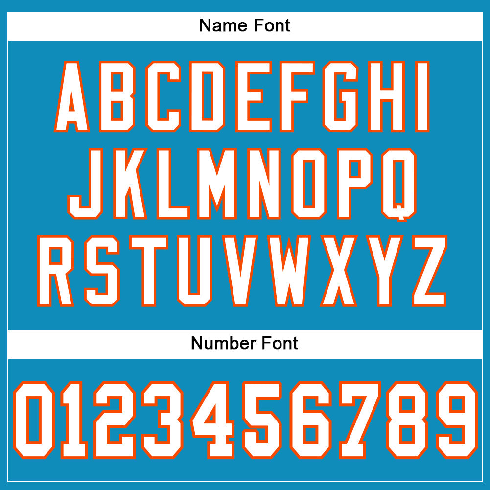 Custom Panther Blue White-Orange Mesh Authentic Football Jersey Limited