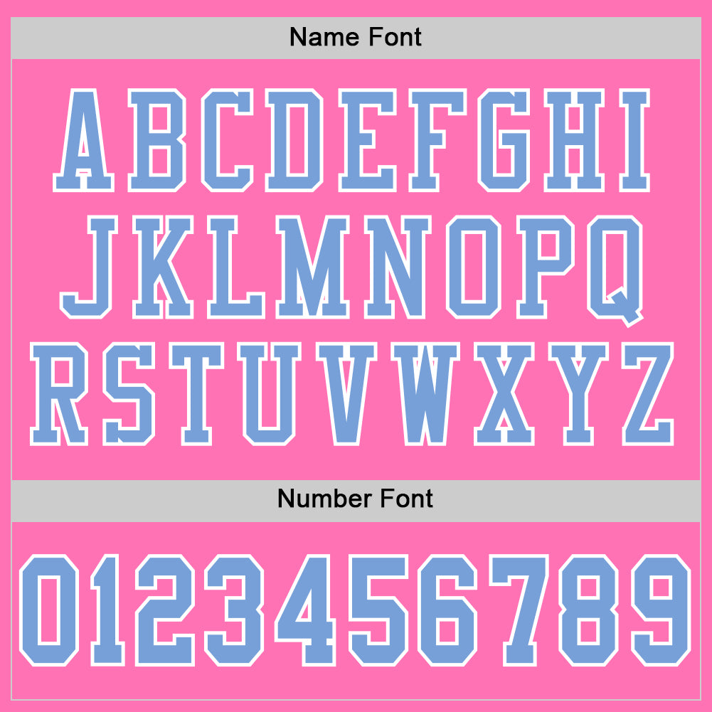 Custom Pink Light Blue-White Mesh Authentic Football Jersey Limited