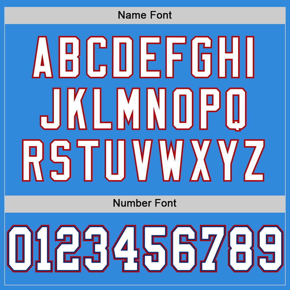 Custom Powder Blue White-Red Mesh Authentic Football Jersey Limited