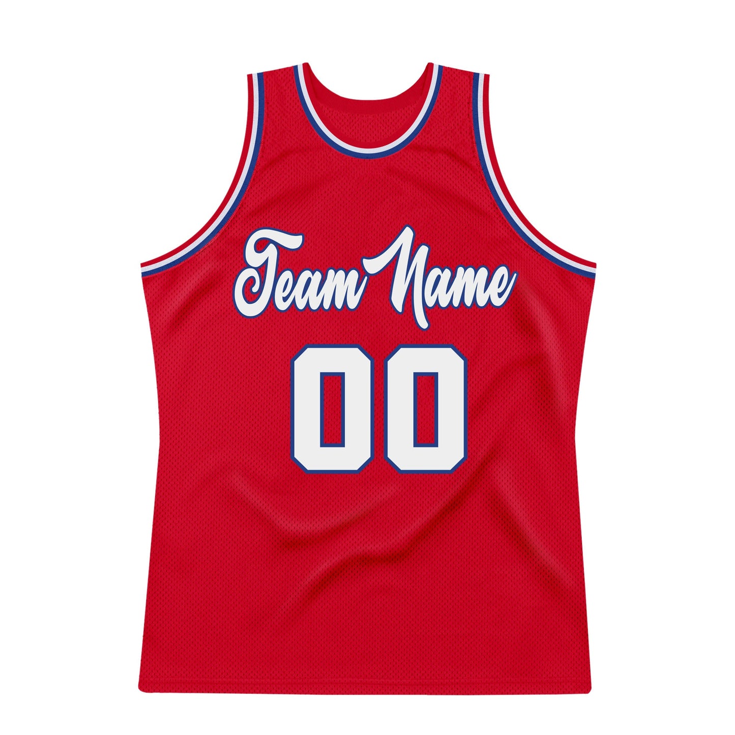 Custom Red White-Royal Authentic Throwback Basketball Jersey Limited