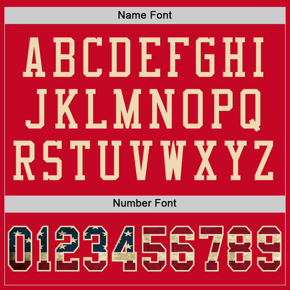 Custom Red Vintage USA Flag-City Cream Mesh Authentic Football Jersey Limited