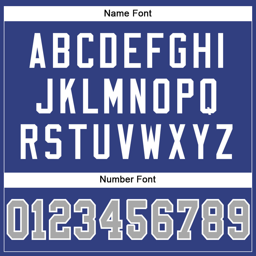 Custom Royal Gray-White Mesh Authentic Football Jersey Limited