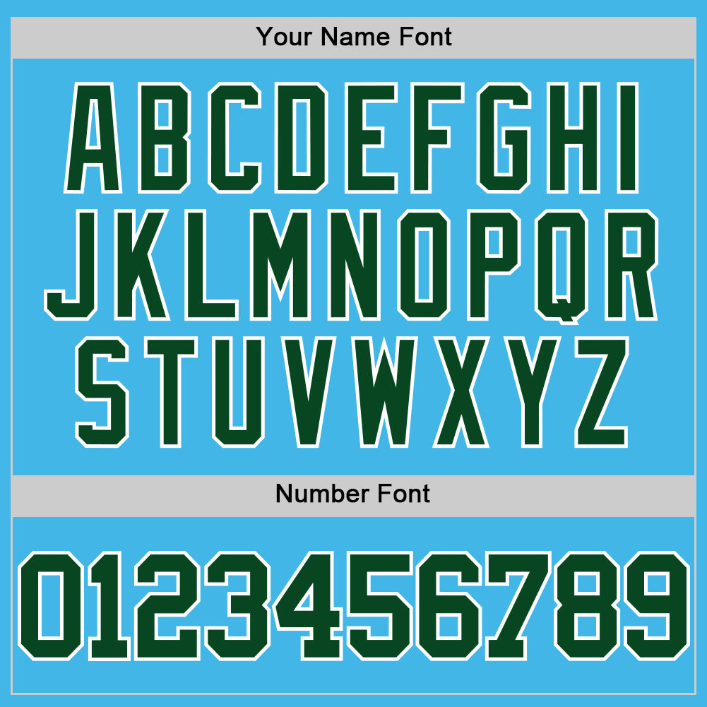 Custom Sky Blue Green-White Authentic Basketball Jersey Limited