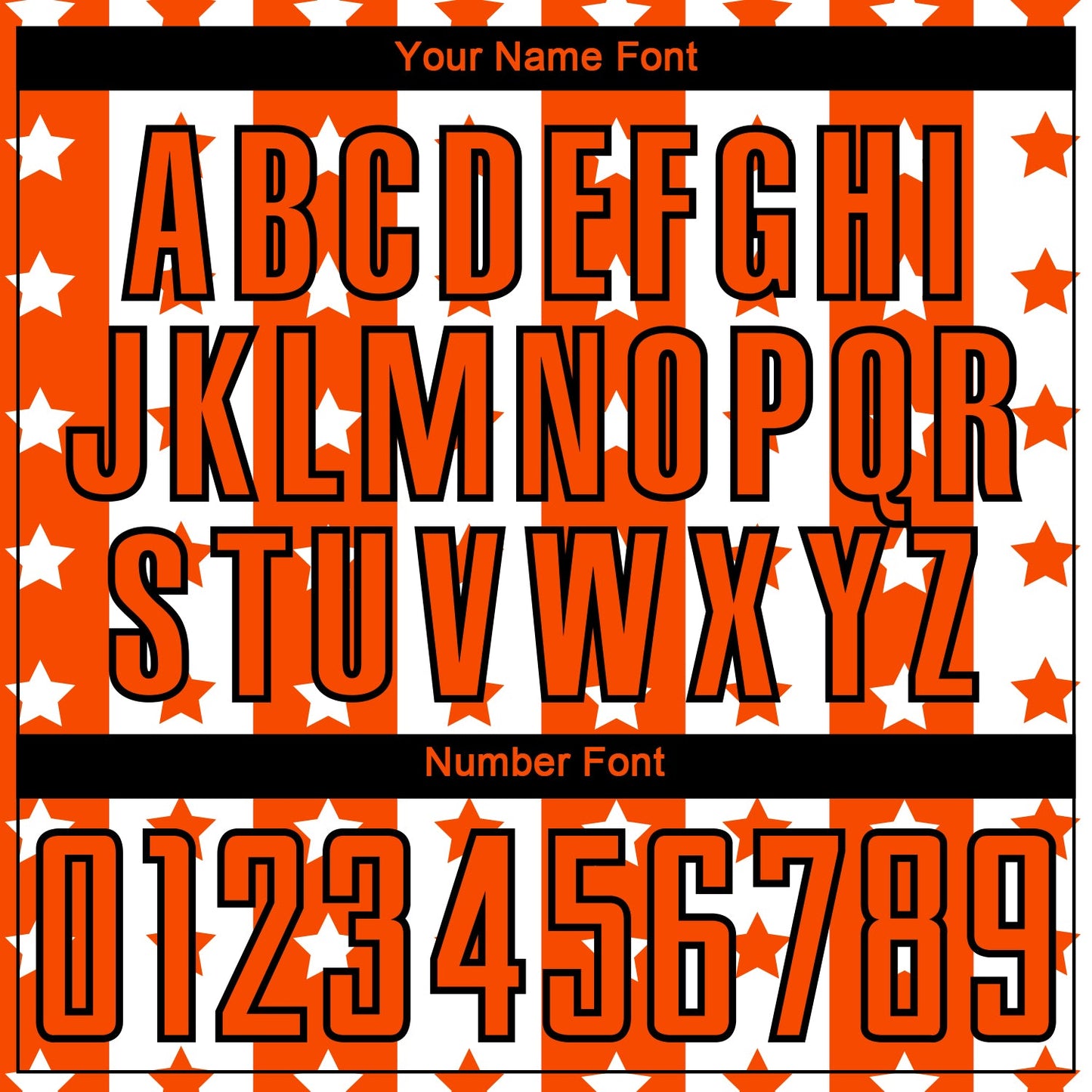 Custom Orange Black-White Stars And Stripes Sublimation Soccer Uniform Jersey Limited