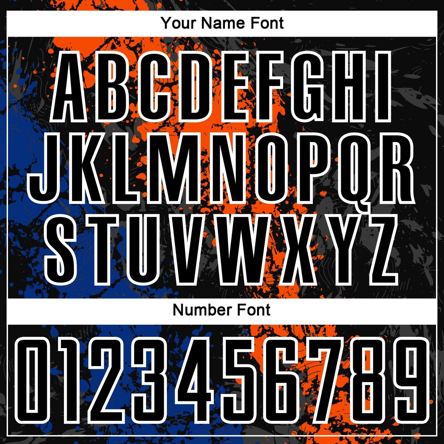 Custom Black Orange-Royal Dripping Splatter Art Sublimation Soccer Uniform Jersey Limited