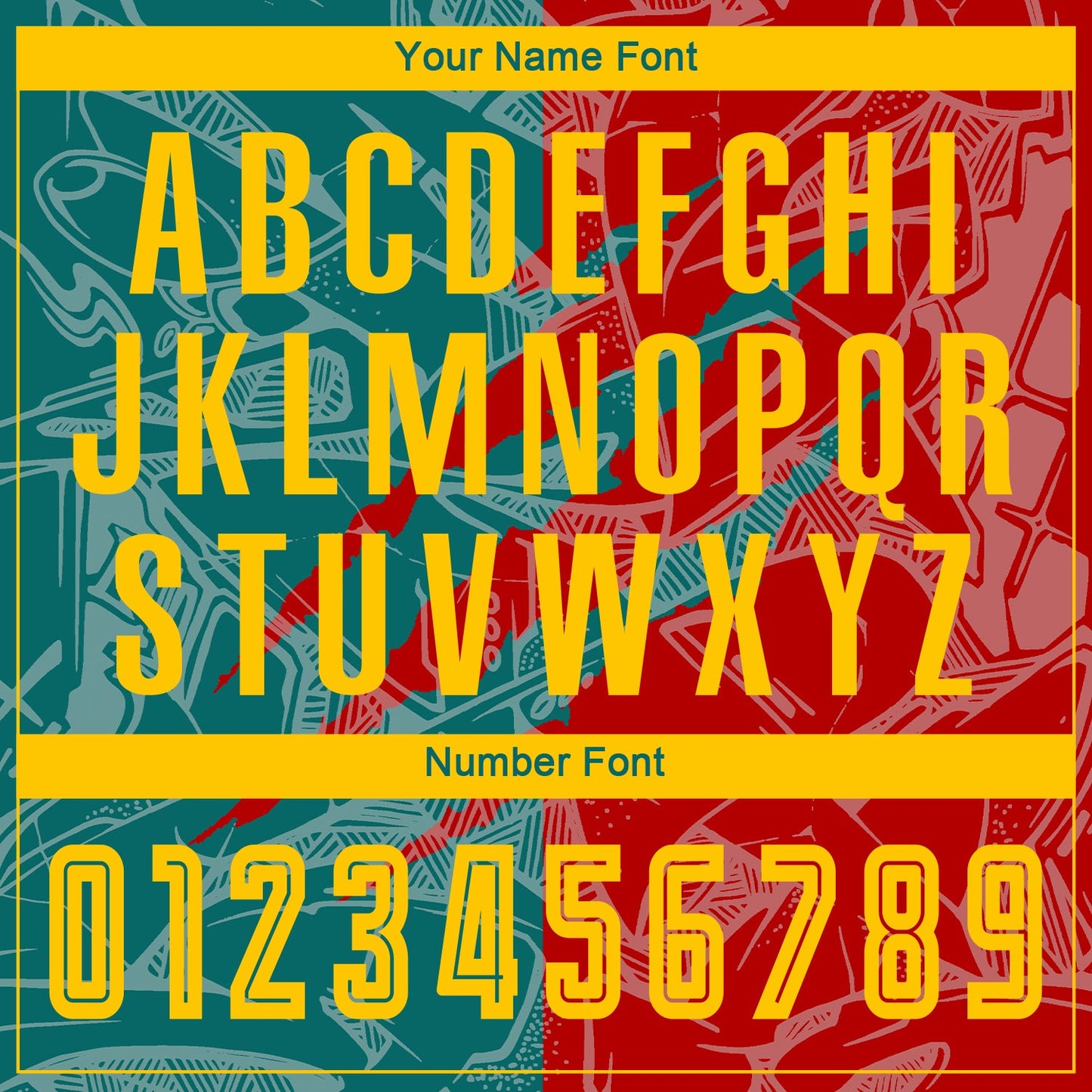 Custom Graffiti Pattern Yellow Red-Teal Scratch Sublimation Soccer Uniform Jersey Limited