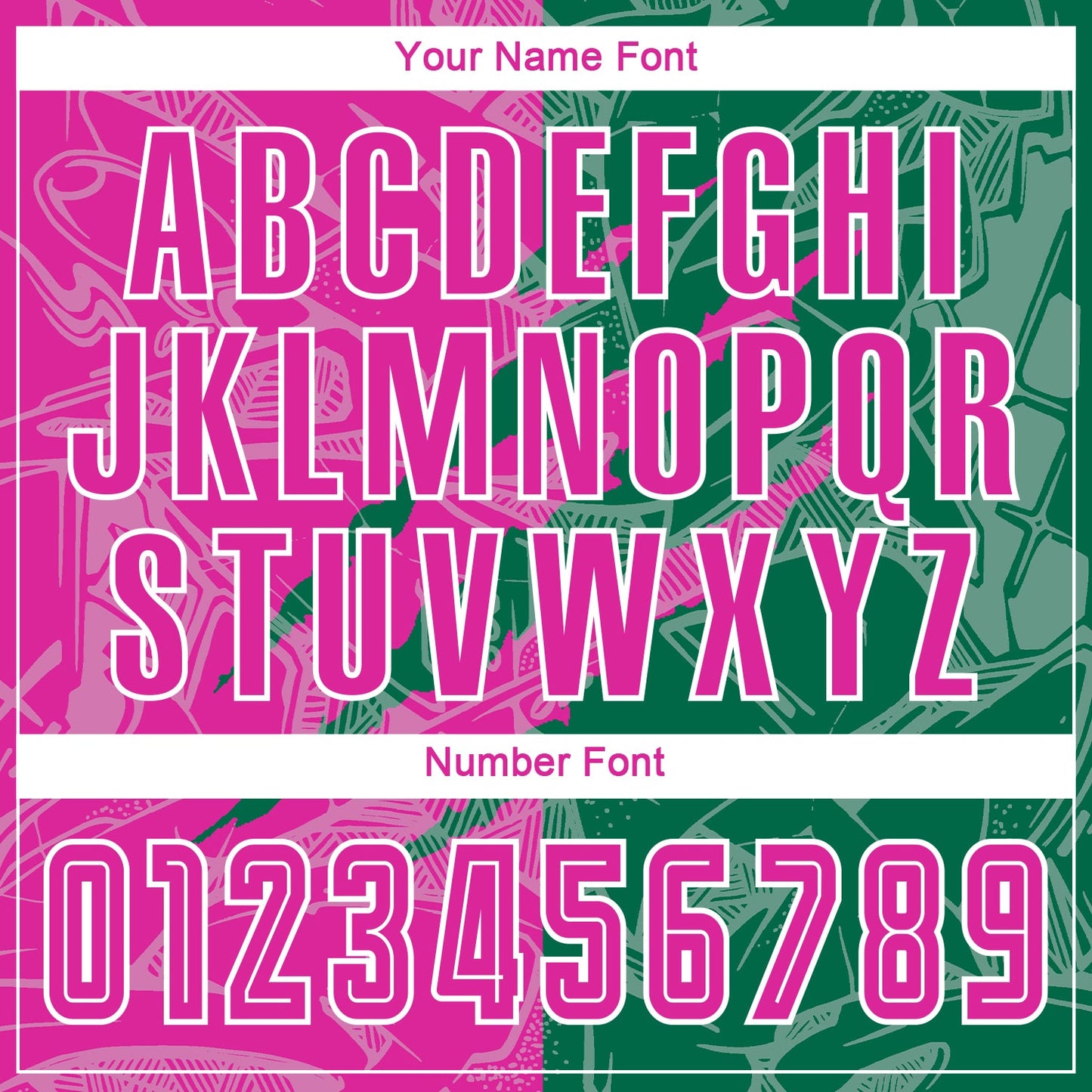 Custom Graffiti Pattern Deep Pink-Kelly Green Scratch Sublimation Soccer Uniform Jersey Limited