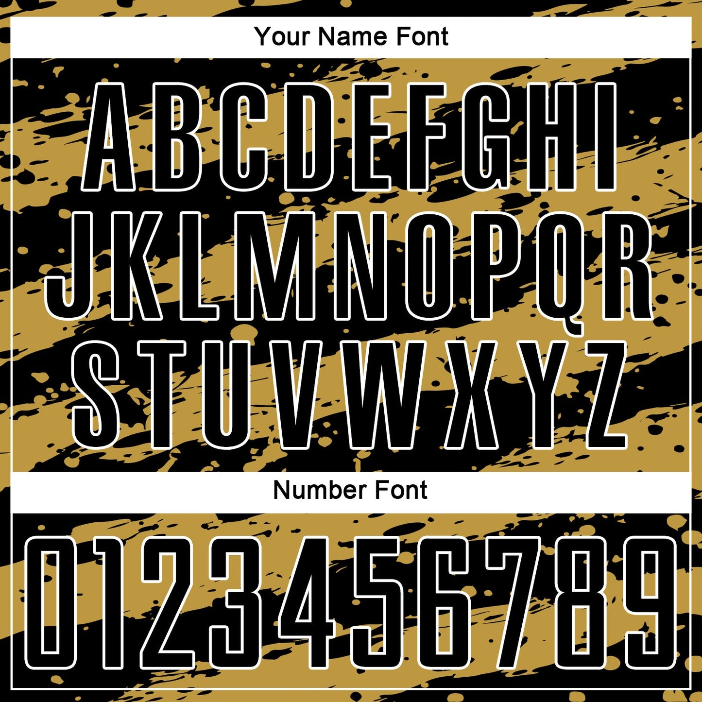 Custom Black Old Gold-White Splash Sublimation Soccer Uniform Jersey Limited