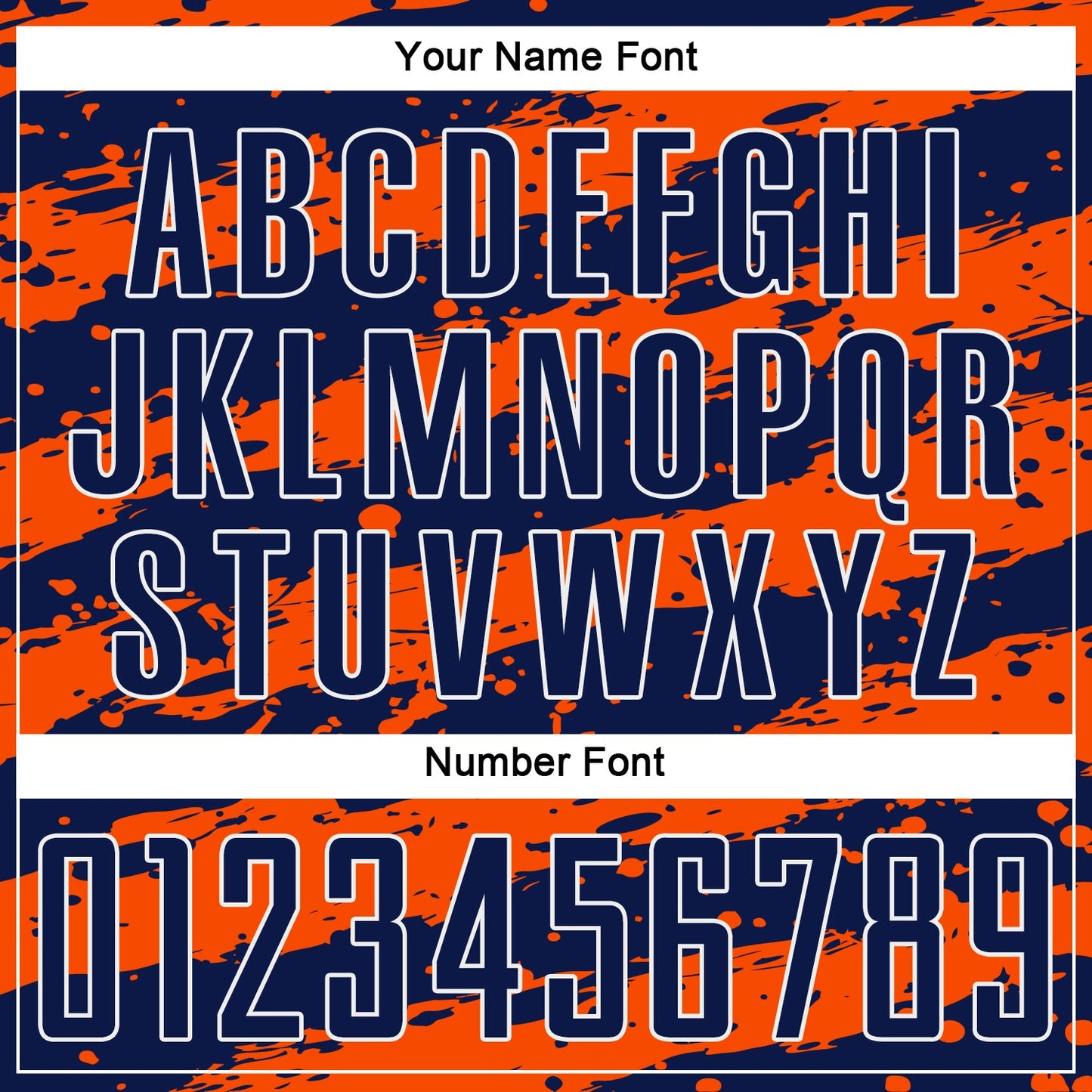 Custom Navy Orange-White Splash Sublimation Soccer Uniform Jersey Limited