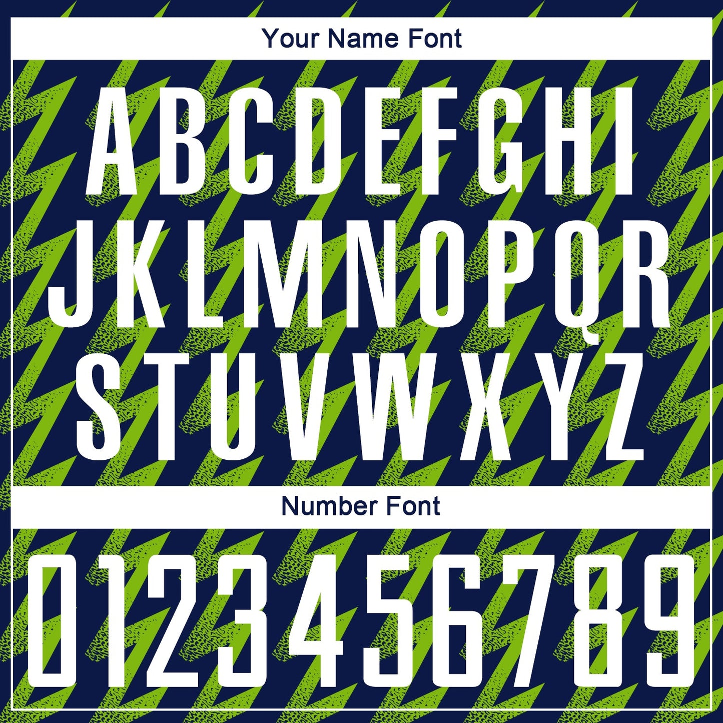 Custom Navy White-Neon Green Zigzag Shape Sublimation Soccer Uniform Jersey Limited