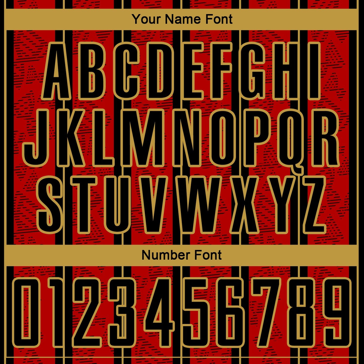 Custom Red Black-Old Gold Stripe Line Sublimation Soccer Uniform Jersey Limited