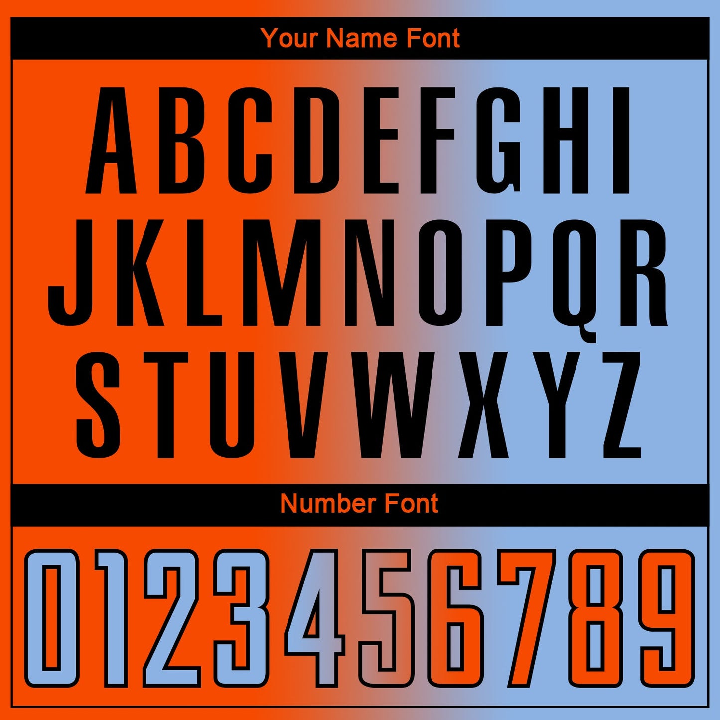 Custom Light Blue Orange-Black Sublimation Gradient Fashion Soccer Uniform Jersey Limited