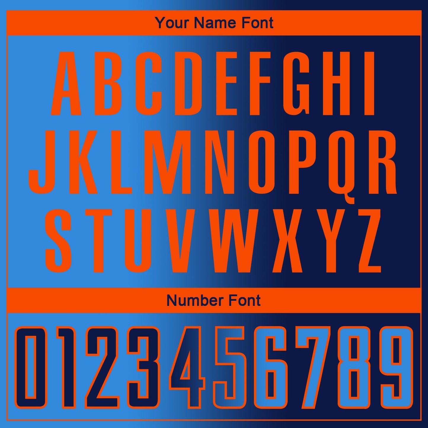 Custom Navy Powder Blue-Orange Sublimation Gradient Fashion Soccer Uniform Jersey Limited