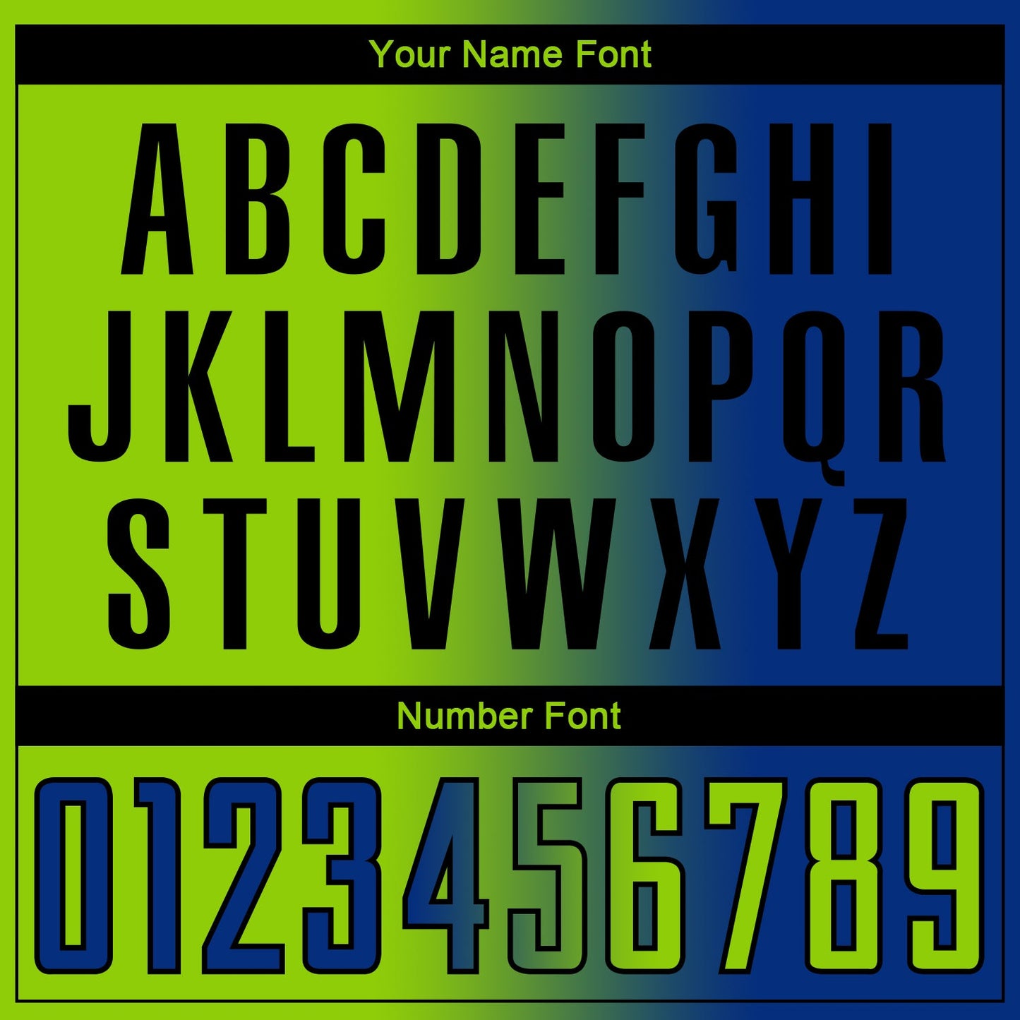 Custom Royal Neon Green-Black Sublimation Gradient Fashion Soccer Uniform Jersey Limited