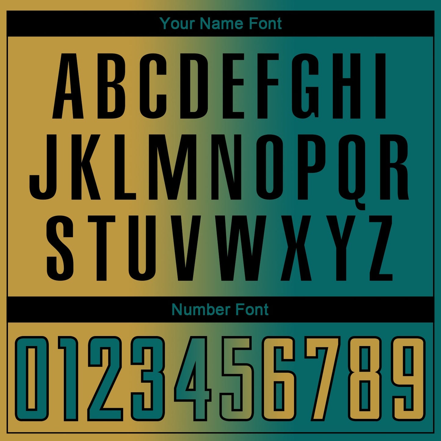 Custom Teal Old Gold-Black Sublimation Gradient Fashion Soccer Uniform Jersey Limited