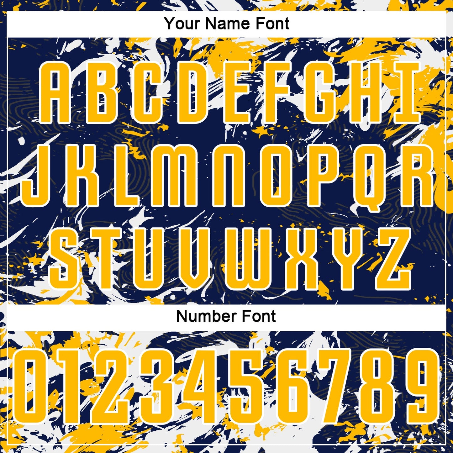 Custom Navy Gold-White Fluid Art Splash Sublimation Soccer Uniform Jersey Limited