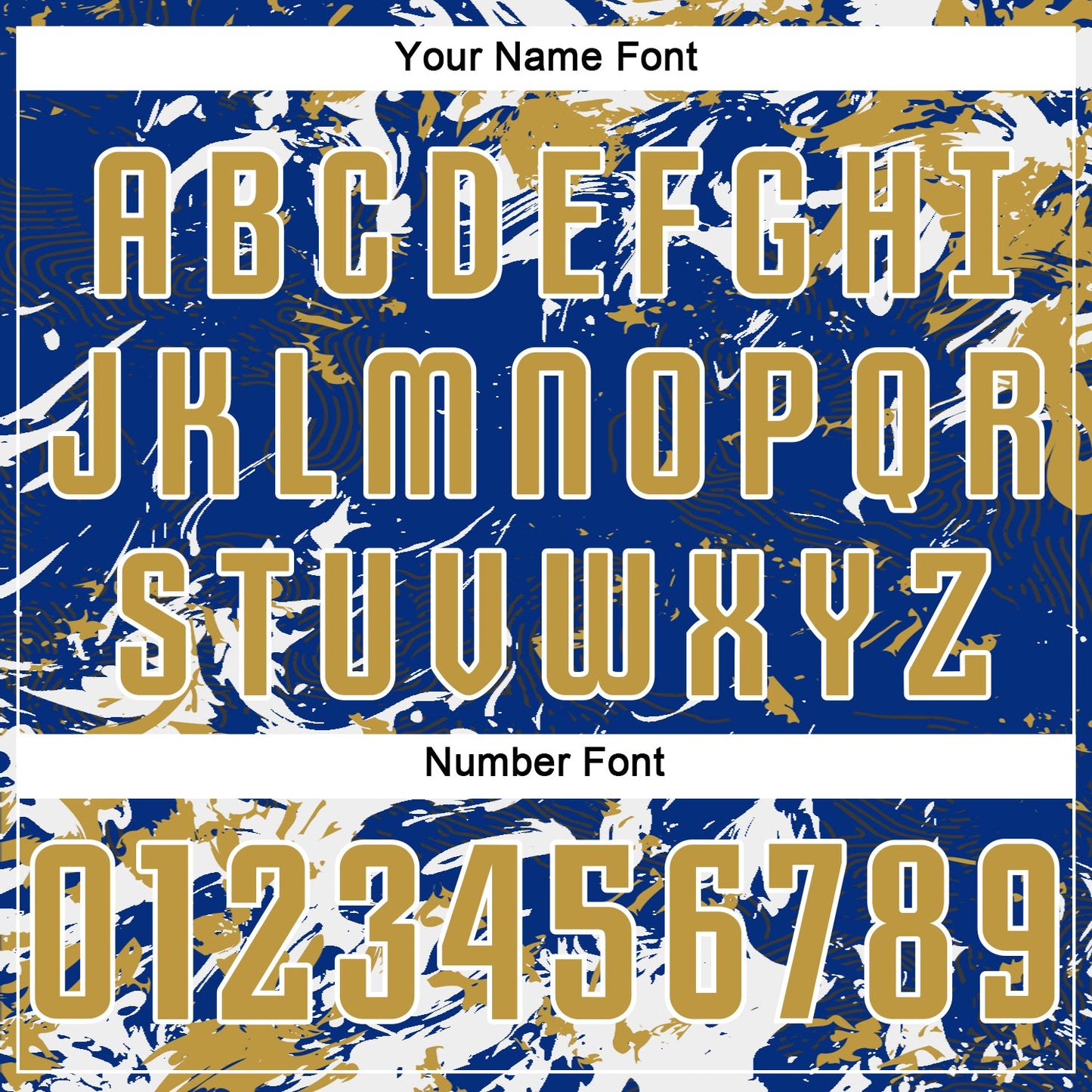 Custom Royal Old Gold-White Fluid Art Splash Sublimation Soccer Uniform Jersey Limited