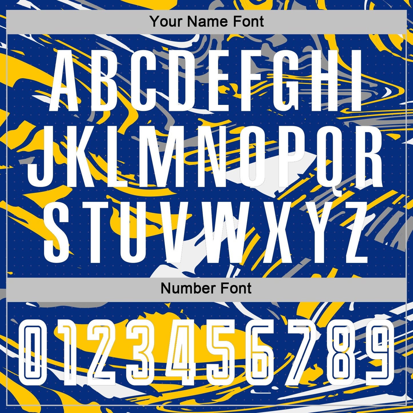 Custom Figure White Royal-Yellow Fluid Art Splash Sublimation Soccer Uniform Jersey Limited