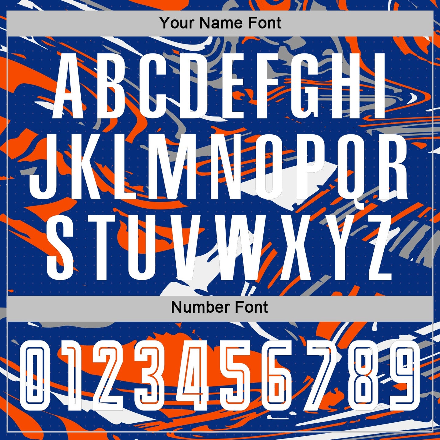 Custom Figure White Royal-Orange Fluid Art Splash Sublimation Soccer Uniform Jersey Limited