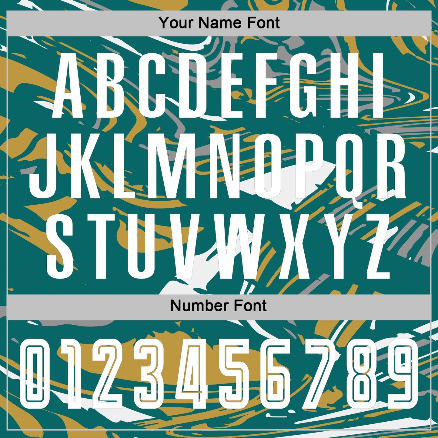 Custom Figure White Teal-Old Gold Fluid Art Splash Sublimation Soccer Uniform Jersey Limited