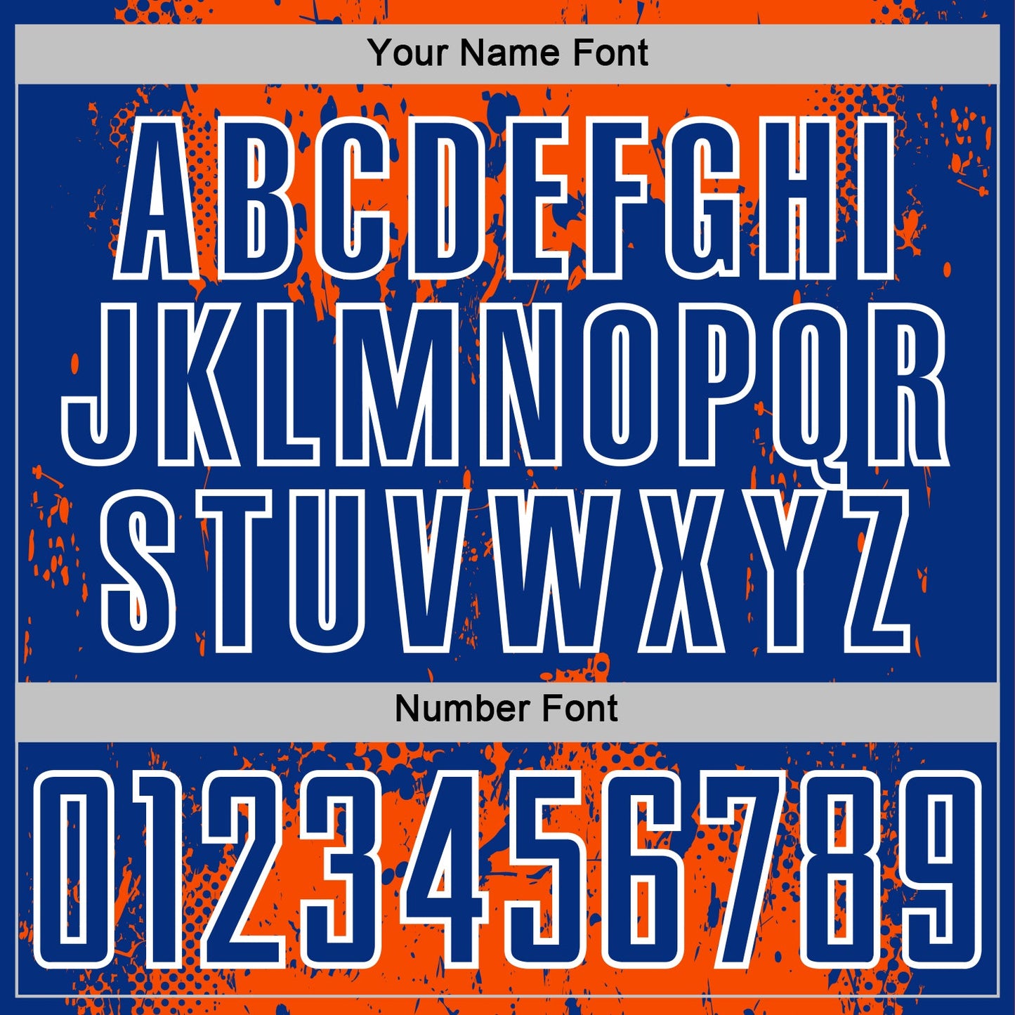 Custom Orange Royal-White Abstract Splatter Grunge Art Sports Sublimation Soccer Uniform Jersey Limited