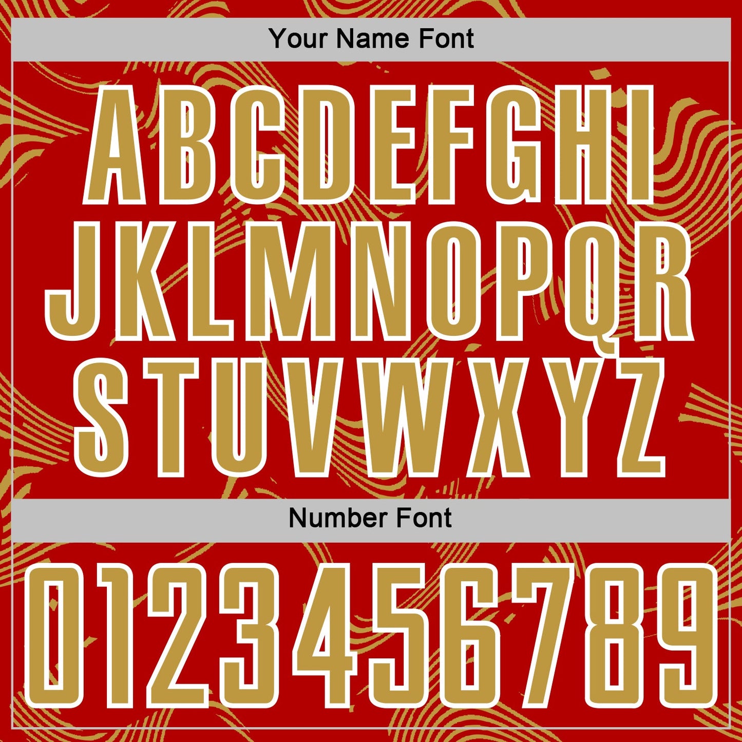 Custom Red Old Gold-White Curve Lines Sports Sublimation Soccer Uniform Jersey Limited