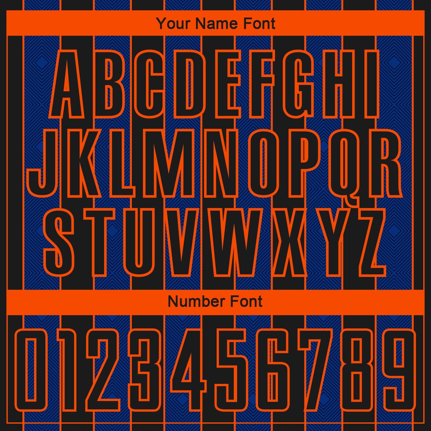 Custom Black Royal-Orange Pinstripe Line Sports Sublimation Soccer Uniform Jersey Limited