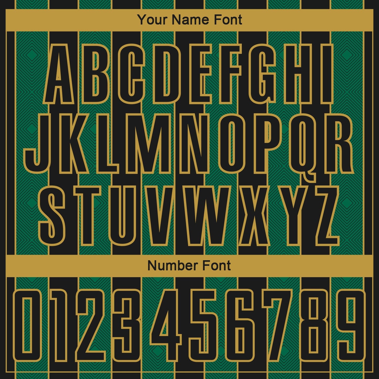 Custom Black Kelly Green-Old Gold Pinstripe Line Sports Sublimation Soccer Uniform Jersey Limited