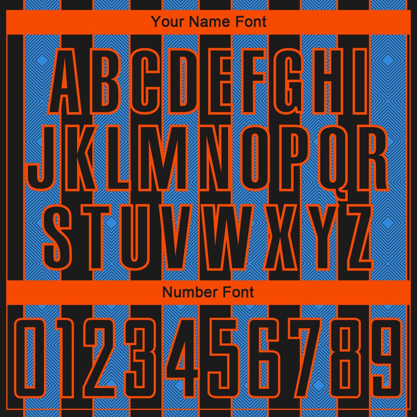 Custom Black Powder Blue-Orange Pinstripe Line Sports Sublimation Soccer Uniform Jersey Limited