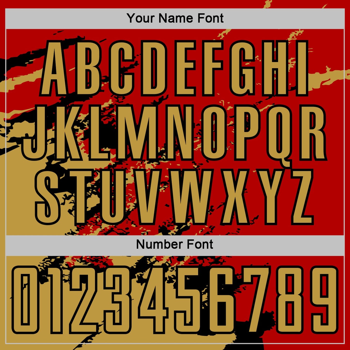 Custom Red Old Gold-Black Abstract Fragment Art Splash Sports Sublimation Soccer Uniform Jersey Limited