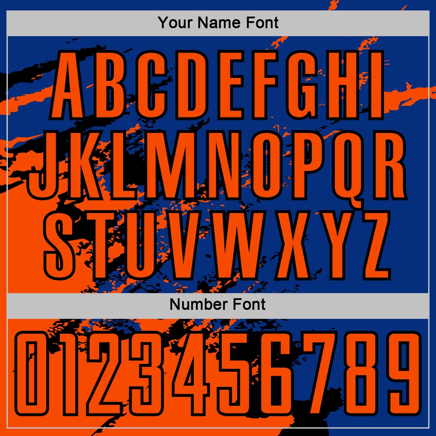 Custom Royal Orange-Black Abstract Fragment Art Splash Sports Sublimation Soccer Uniform Jersey Limited