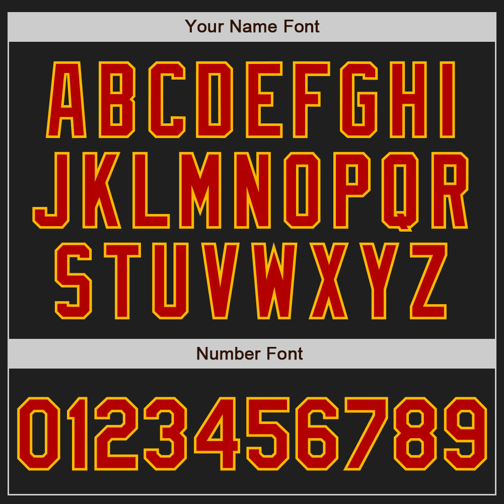 Custom Black Red-Gold Two-Button Unisex Softball Jersey Limited