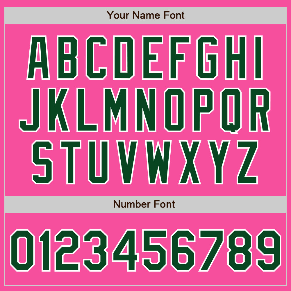 Custom Pink Green-White Two-Button Unisex Softball Jersey Limited