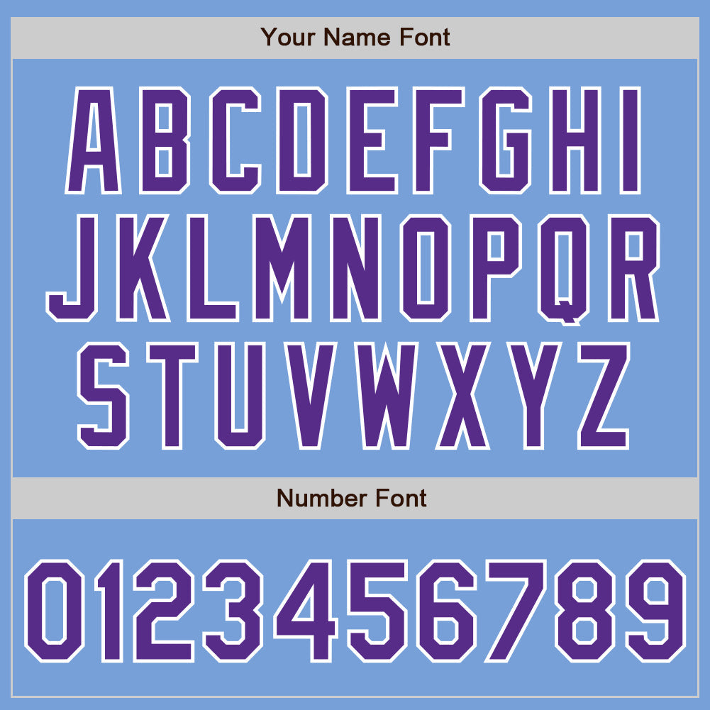 Custom Light Blue Purple-White Two-Button Unisex Softball Jersey Limited