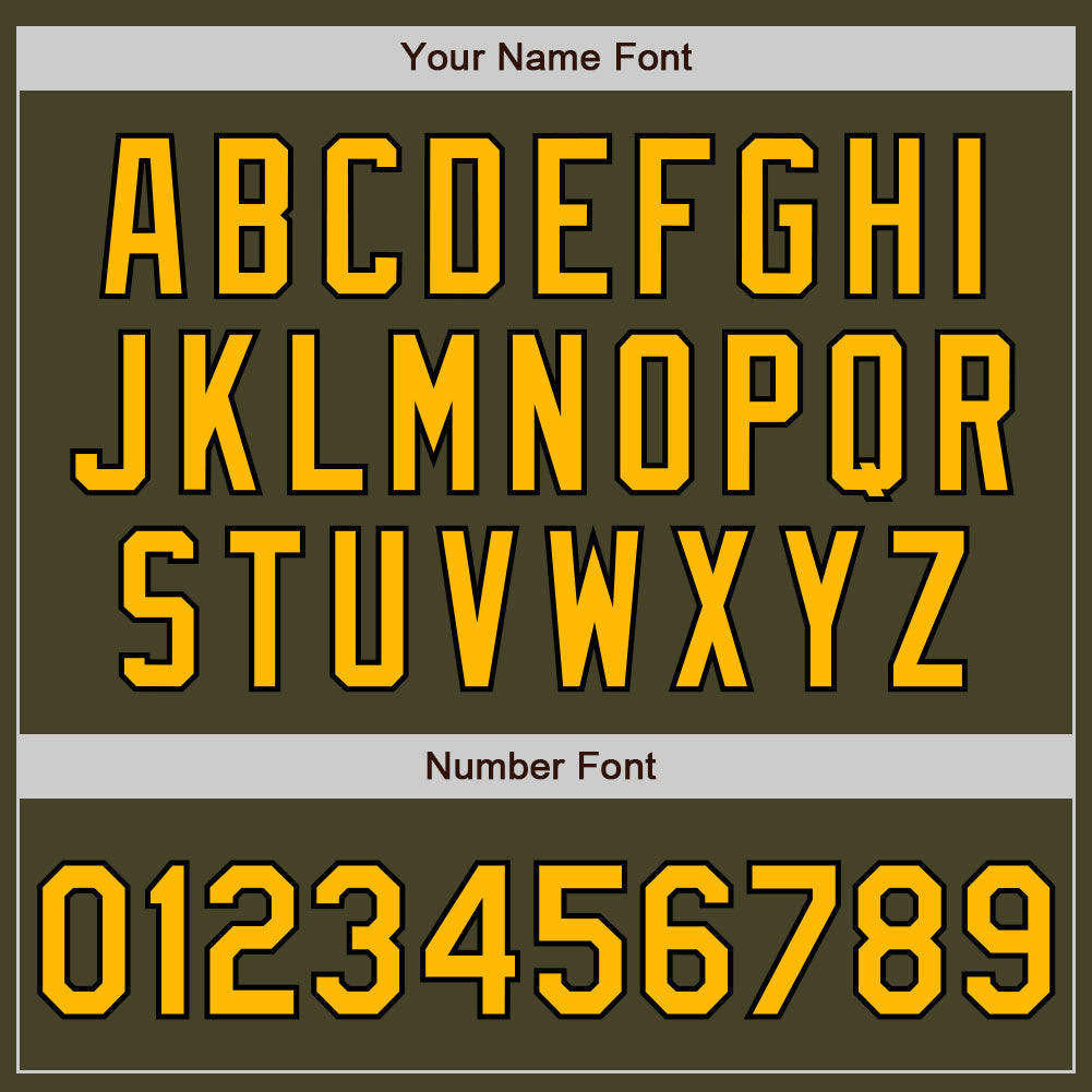 Custom Olive Gold-Black Salute To Service Two-Button Unisex Softball Jersey Limited