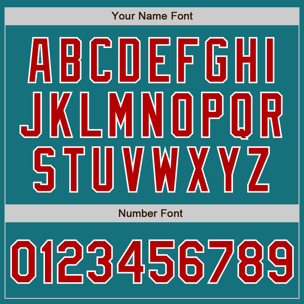 Custom Teal Red-White Two-Button Unisex Softball Jersey Limited