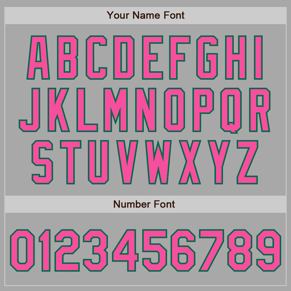 Custom Gray Pink-Kelly Green Two-Button Unisex Softball Jersey Limited