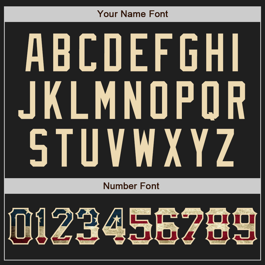 Custom Black Vintage USA Flag-City Cream Two-Button Unisex Softball Jersey Limited