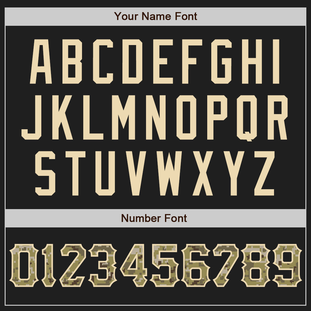 Custom Black Camo-City Cream Two-Button Unisex Softball Jersey Limited