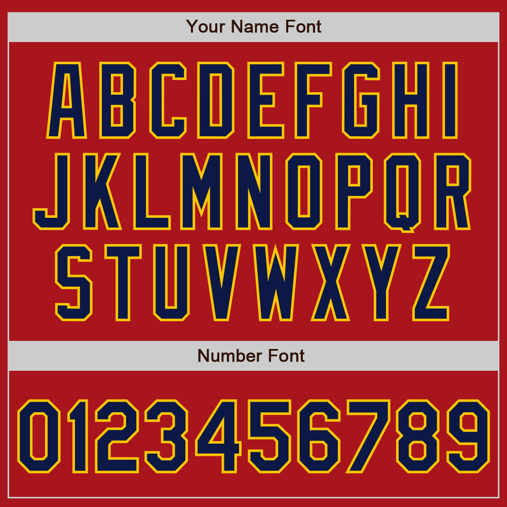 Custom Red Navy-Yellow Two-Button Unisex Softball Jersey Limited