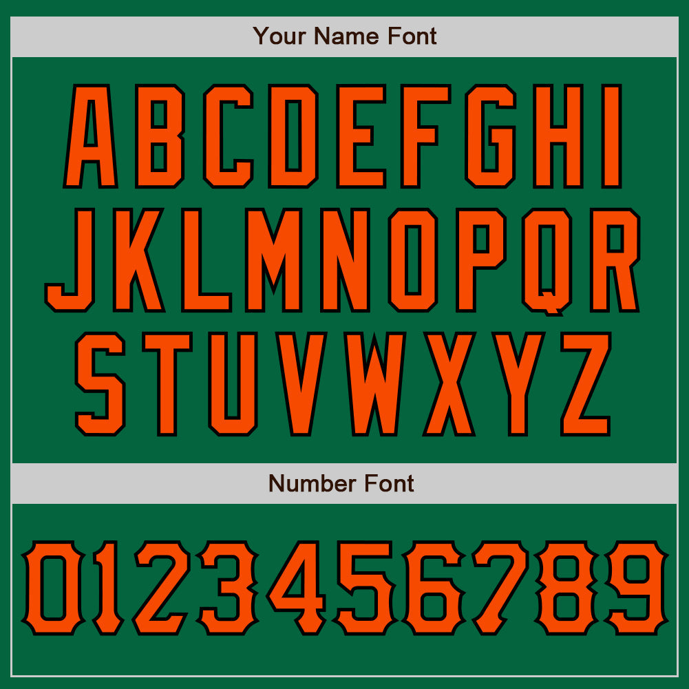 Custom Kelly Green Orange-Black Two-Button Unisex Softball Jersey Limited