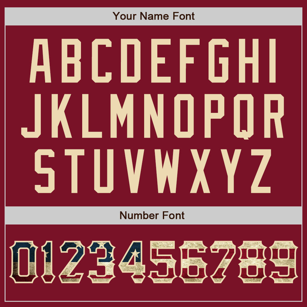 Custom Crimson Vintage USA Flag-City Cream Two-Button Unisex Softball Jersey Limited