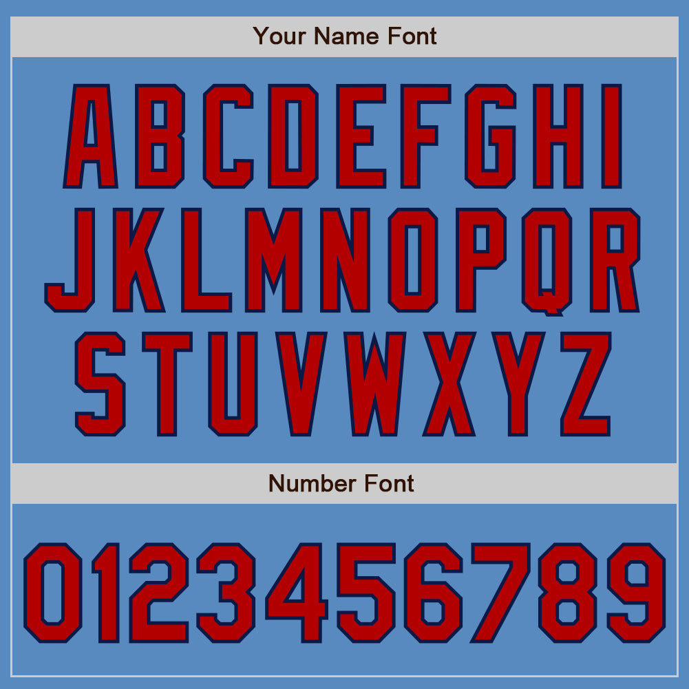 Custom Powder Blue Red-Navy Two-Button Unisex Softball Jersey Limited